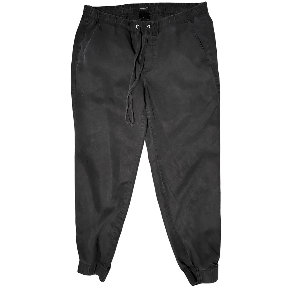 Ann Taylor Black Lyocell Joggers Womens Small Elastic Waist Drawstring Pants EUC